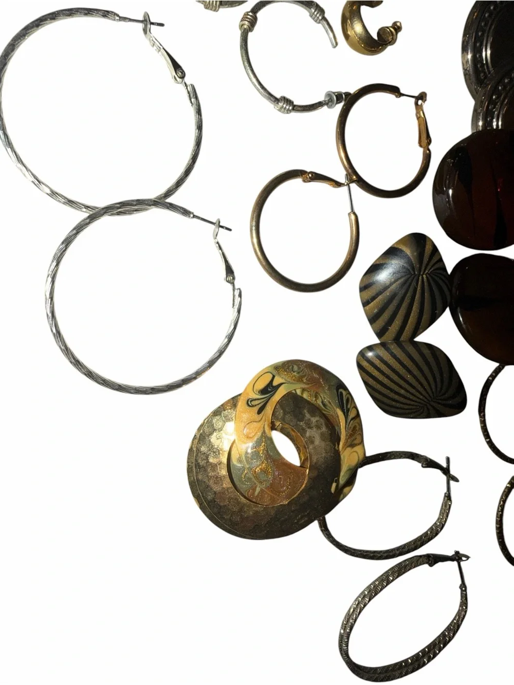 Mixed Metal and Tortoiseshell Earring Set